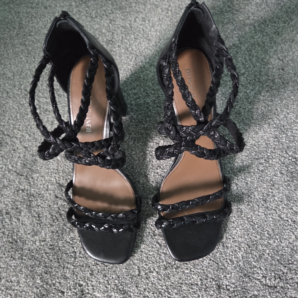 Donald J. Pliner Black Braided Heels